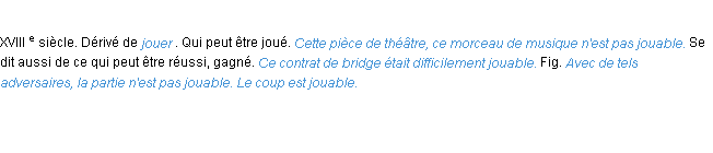 Définition jouable ACAD 1986