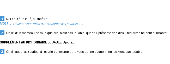 Définition jouable Emile Littré