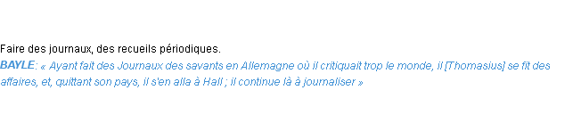 Définition journaliser Emile Littré