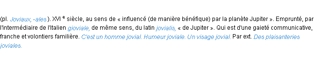 Définition jovial ACAD 1986