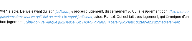 Définition judicieux ACAD 1986