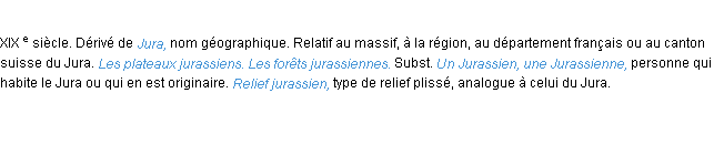 Définition jurassien ACAD 1986