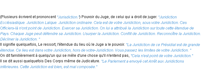 Définition juridiction ACAD 1798