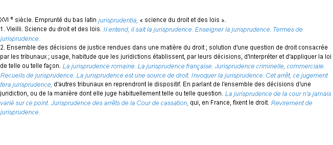 Définition jurisprudence ACAD 1986