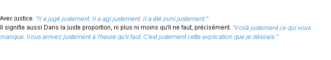 Définition justement ACAD 1932