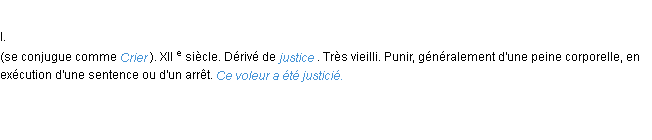 Définition justicier ACAD 1986