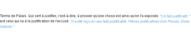 Définition justificatif ACAD 1798