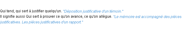 Définition justificatif ACAD 1932