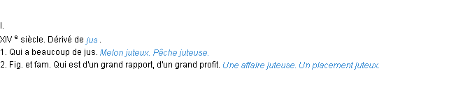 Définition juteux ACAD 1986