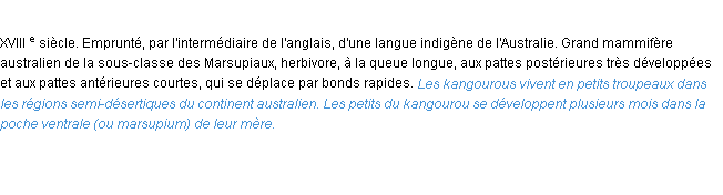 Définition kangourou ACAD 1986