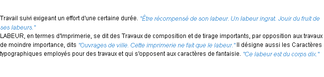 Définition labeur ACAD 1932