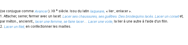 Définition lacer ACAD 1986