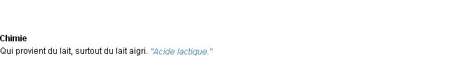 Définition lactique ACAD 1932