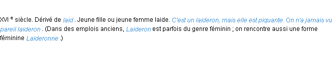 Définition laideron ACAD 1986