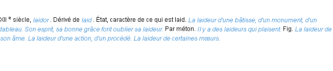 Définition laideur ACAD 1986