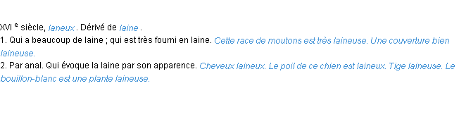 Définition laineux ACAD 1986