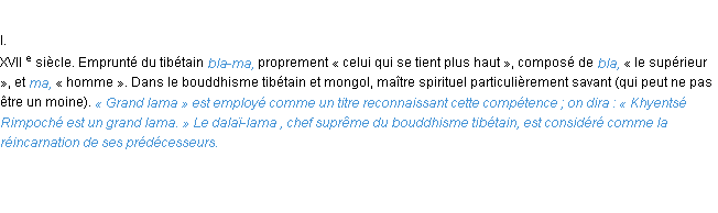 Définition lama ACAD 1986