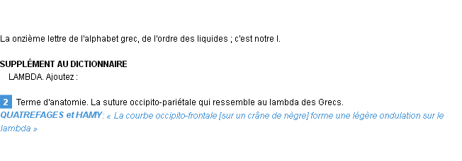 Définition lambda Emile Littré