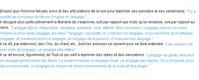 Définition langage ACAD 1932