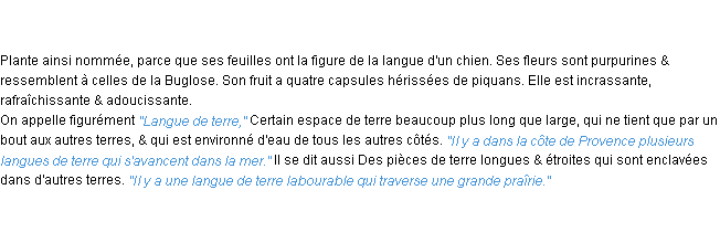 Définition langue de chien ACAD 1762