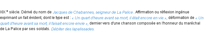 Définition lapalissade ACAD 1986