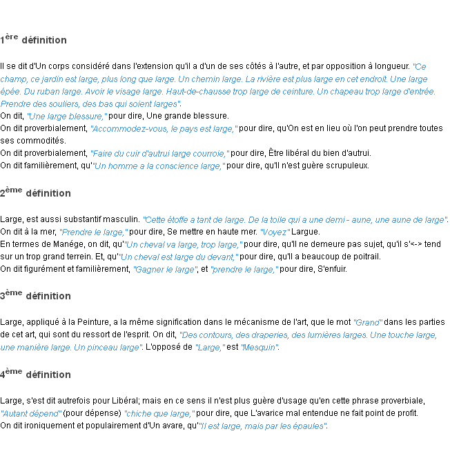 Définition large ACAD 1798