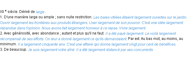 Définition largement ACAD 1986