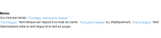 Définition largue ACAD 1932