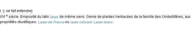 Définition laser ACAD 1986