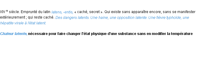 Définition latent ACAD 1986