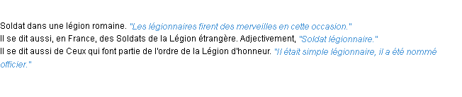 Définition légionnaire ACAD 1932