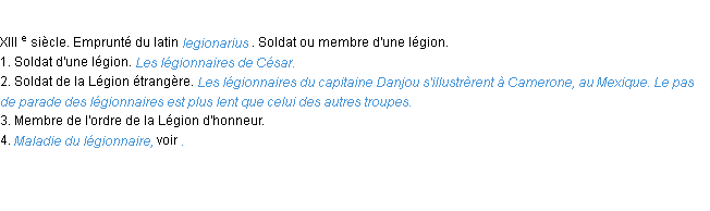 Définition légionnaire ACAD 1986