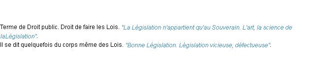 Définition législation ACAD 1798