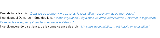 Définition législation ACAD 1835