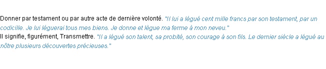 Définition léguer ACAD 1932