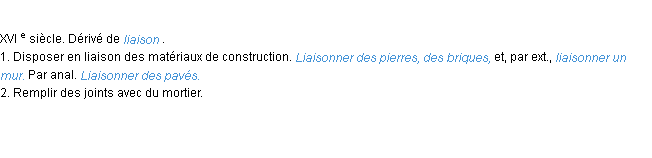 Définition liaisonner ACAD 1986