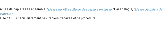 Définition liasse ACAD 1932