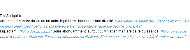 Définition libation ACAD 1932