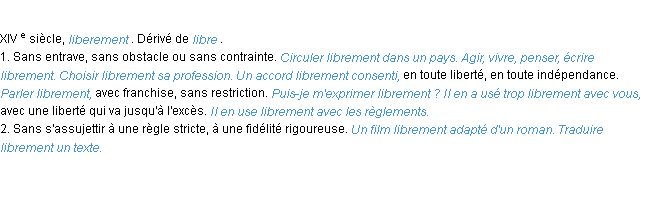 Définition librement ACAD 1986