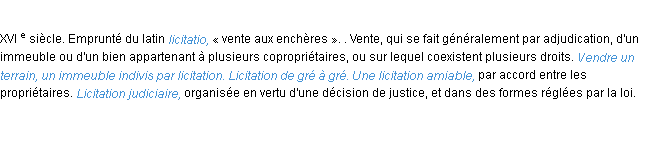 Définition licitation ACAD 1986