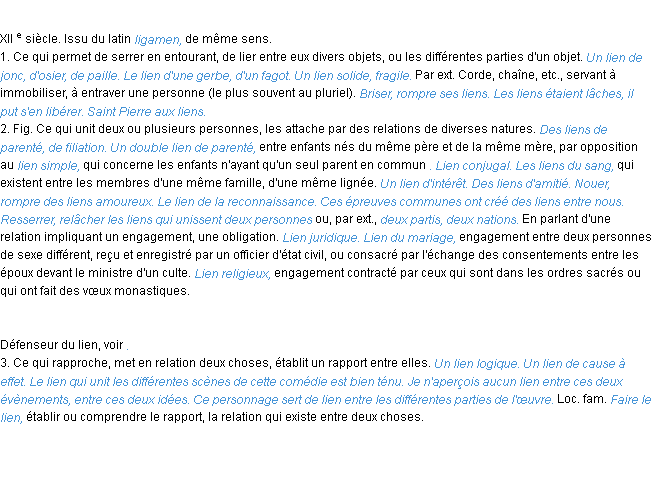 Définition lien ACAD 1986