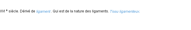 Définition ligamenteux ACAD 1986