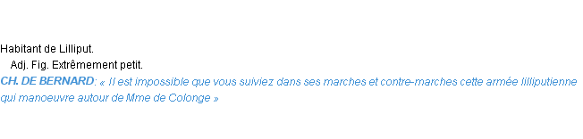 Définition lilliputien Emile Littré