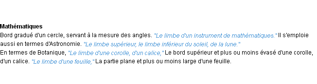 Définition limbe ACAD 1932