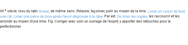 Définition limer ACAD 1986