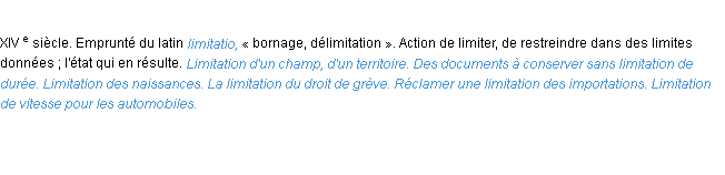 Définition limitation ACAD 1986