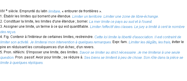 Définition limiter ACAD 1986