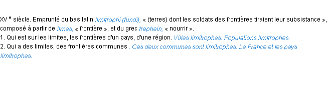 Définition limitrophe ACAD 1986