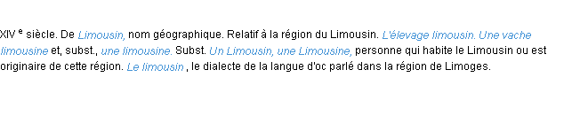 Définition limousin ACAD 1986