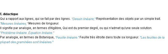 Définition linéaire ACAD 1932